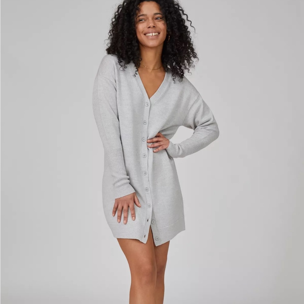 Wilfred Utopia/Spa Mini Dress in Heather Steel Grey - Picture 2 of 8